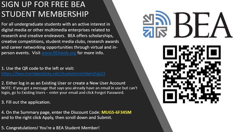 Free BEA student membership for undergraduates