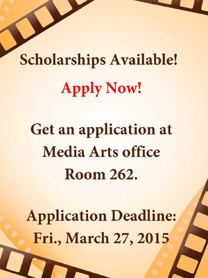Apply for Department of Media Arts scholarships.